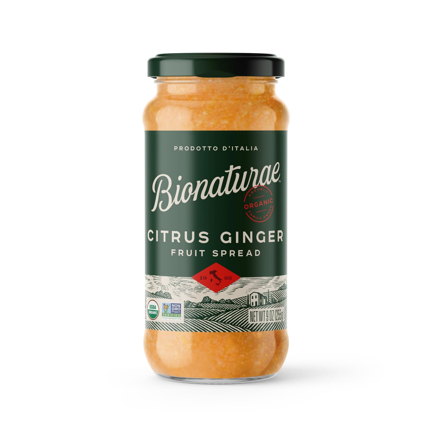 Bionaturae Organic Citrus Ginger Fruit Spread - Jelly Organic, Non-GMO, USDA Certified, No Added Sugar, No Preservatives, Organi