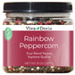 Viva Doria Rainbow Blend Peppercorn, Steam Sterilized Whole Black Pepper, Whole Green Pepper, Whole Pink Pepper, Whole White Pepper, 8 Oz, For Grinder Refills