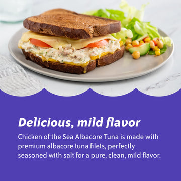 Chicken Of The Sea Solid White Albacore Tuna In Oil, Wild Caught Tuna, 5-Ounce Can (Pack Of 24)