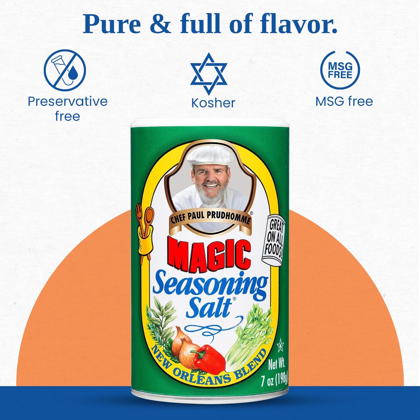 Chef Paul Magic Seasoning Salt | All-Purpose Seasoned Salt | Seasoning Salt for Meat  Vegetables & Snacks | Chicken Salt & Garlic Salt Alternative | 7 oz (Pack of 6)