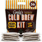 Gradys Cold Brew New Orleans Style Coffee & Chicory Pouches, All-in-One Kit, 24 Ounce, Makes 36 Drinks, Original