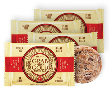 Snack Bars By Grab The Gold - Organic, Gluten Free, Vegan, Kosher, & Dairy Free - 11G Of Protein - Chocolate Peanut Butter (4 Co