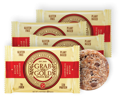 Snack Bars by grab The gold - Organic, gluten Free, Vegan, Kosher, & Dairy Free - 11g of Protein - chocolate Peanut Butter (4 co