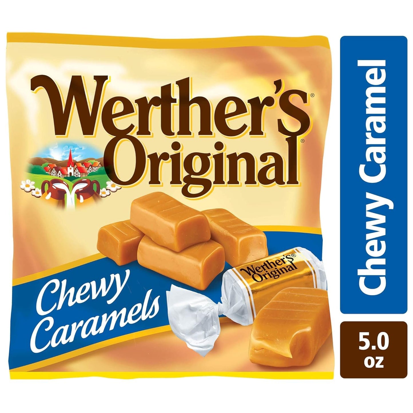 Werthers Original Chewy Caramels, 5 oz Bags (Pack of 2) - Soft & Creamy Classic Candy Treats, Individually Wrapped