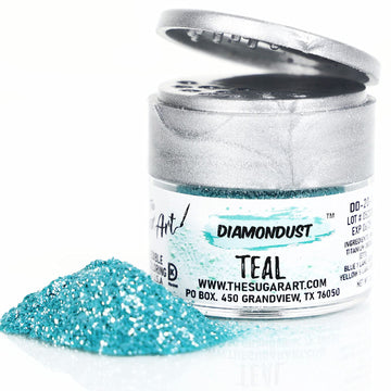Teal Edible Glitter For Drinks, Cocktails, Cake Decorating, Strawberries, Chocolates & More | No Taste | 4G | 100% Food-Safe | Kosher, Vegan, Gluten & Nut Free | Diamondust By The Sugar Art