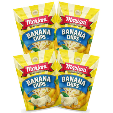 Mariani Banana Chips | Dried Fruit | Healthy Snacks for Kids & Adults | Vegan Snacks | Gluten Free Snacks | 6 Ounces (Pack of 4)