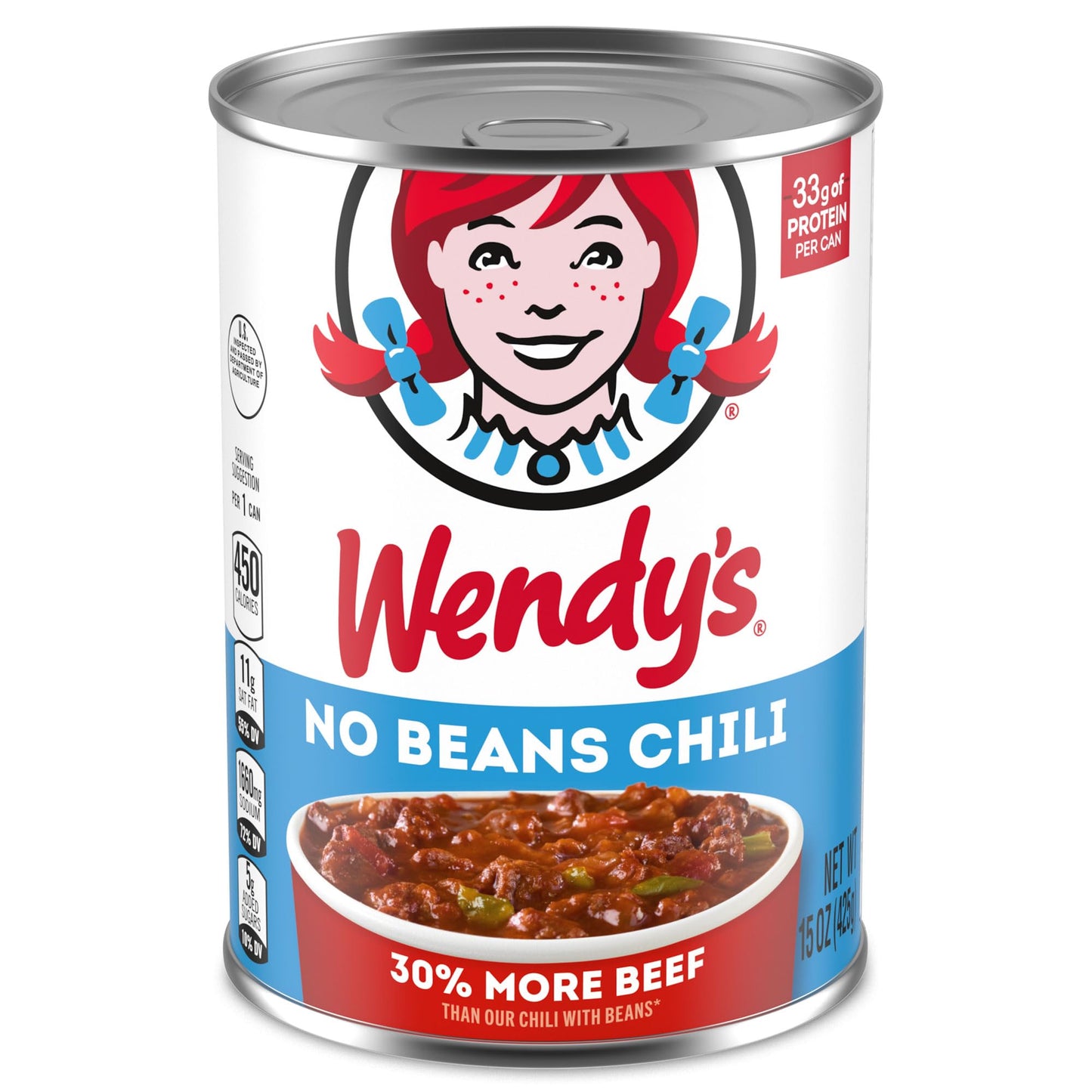 Wendys Chili No Beans, Canned Chili, 15 oz.
