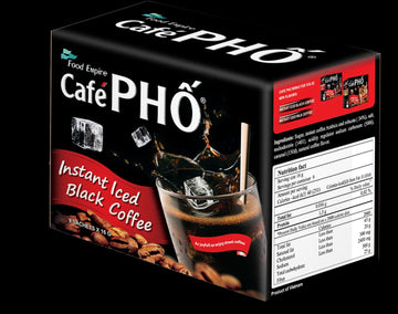 Cafe Pho Vietnamese Instant Coffee Mix, Iced Black Coffee, Cafe Den Da, Single Serve Coffee Packets, Box of 9 Sachets, Pack of 4