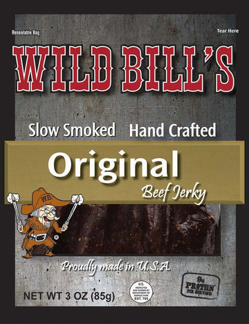Wild Bills Beef Jerky - Hickory Smoked - 3oz Packs (4 Re-sealable Packs) - Model 4584160