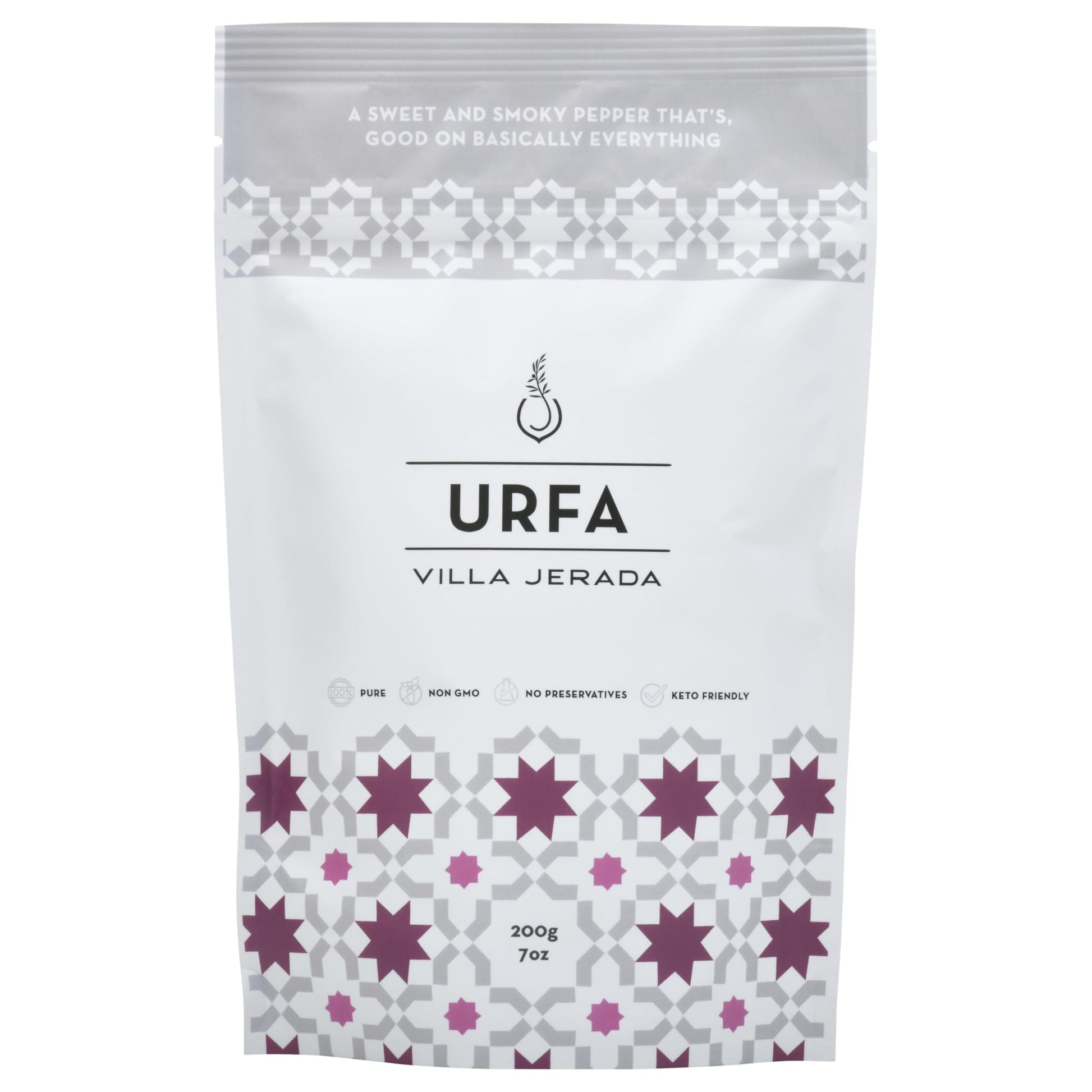 VILLA JERADA Premium Urfa Biber Pepper Flakes, Purple Sun Dried, 7oz/200g Pouch