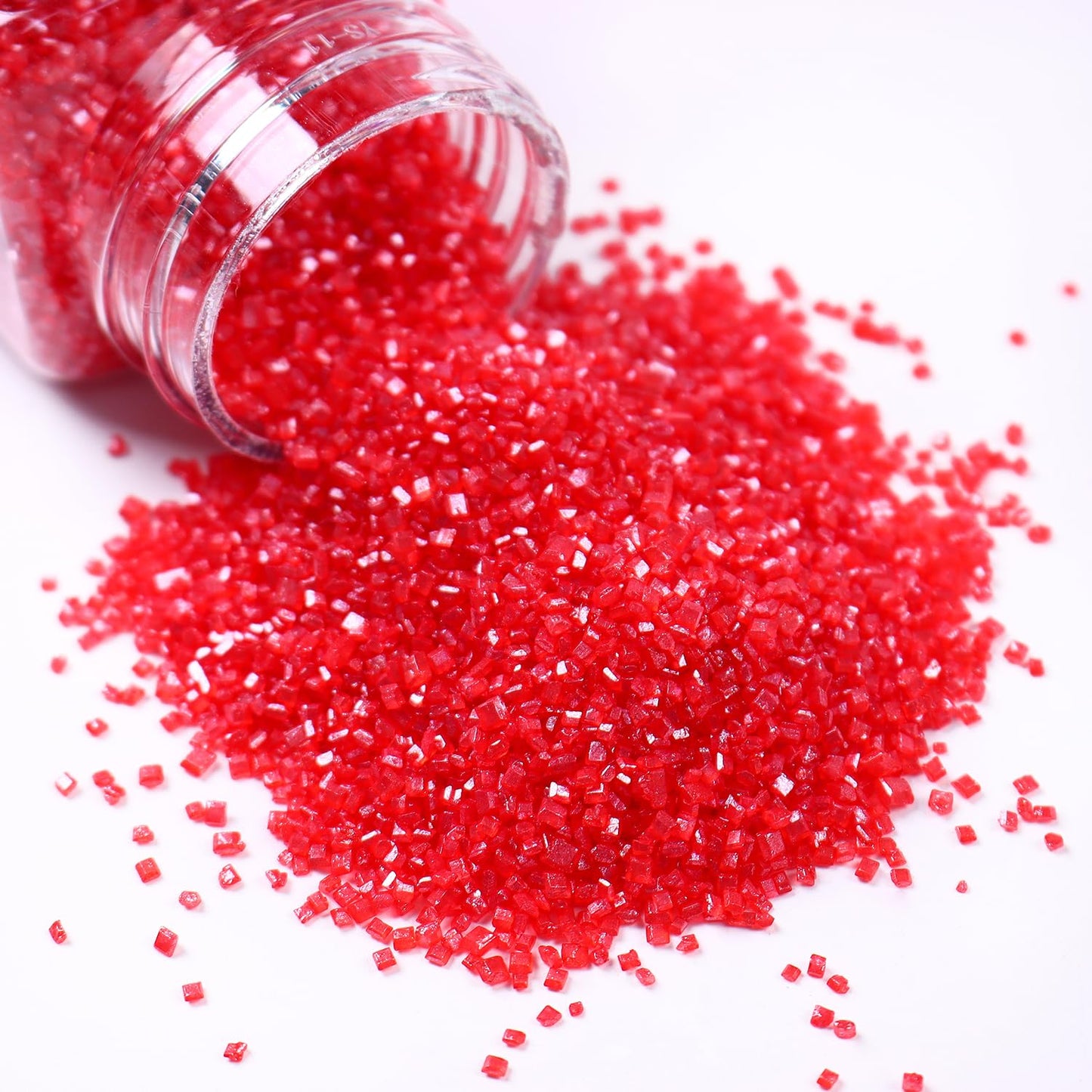 Red Sanding Sugar For Baking Edible Sparkling Sugar Sprinkles Coarse Sugar Crystals For Valentine Cake Decoration Cookie Cupcake
