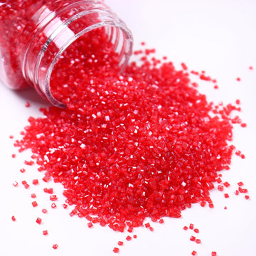 Red Sanding Sugar For Baking Edible Sparkling Sugar Sprinkles Coarse Sugar Crystals For Valentine Cake Decoration Cookie Cupcake