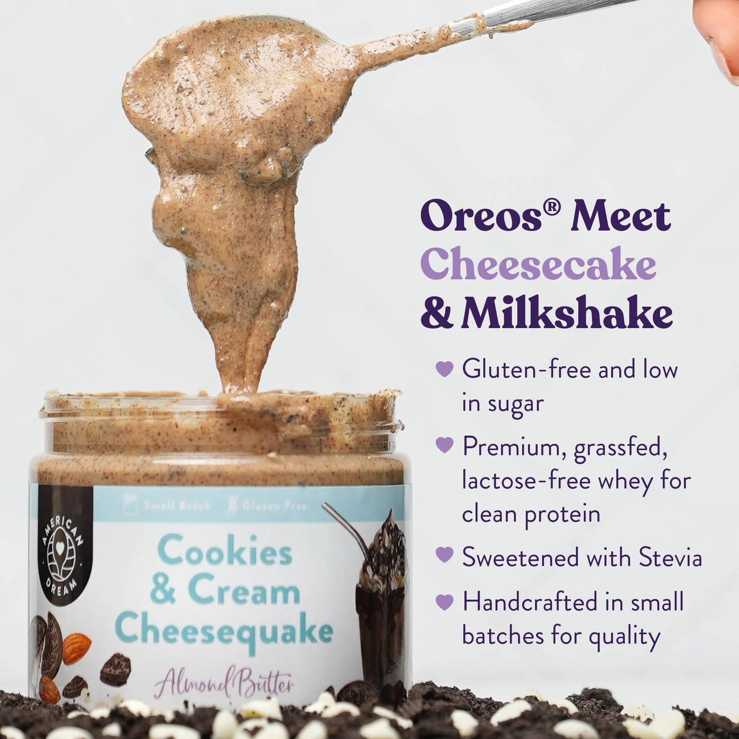 American Dream Nut Butter - Gluten-Free Cookies & Cream Cheesequake Almond Butter