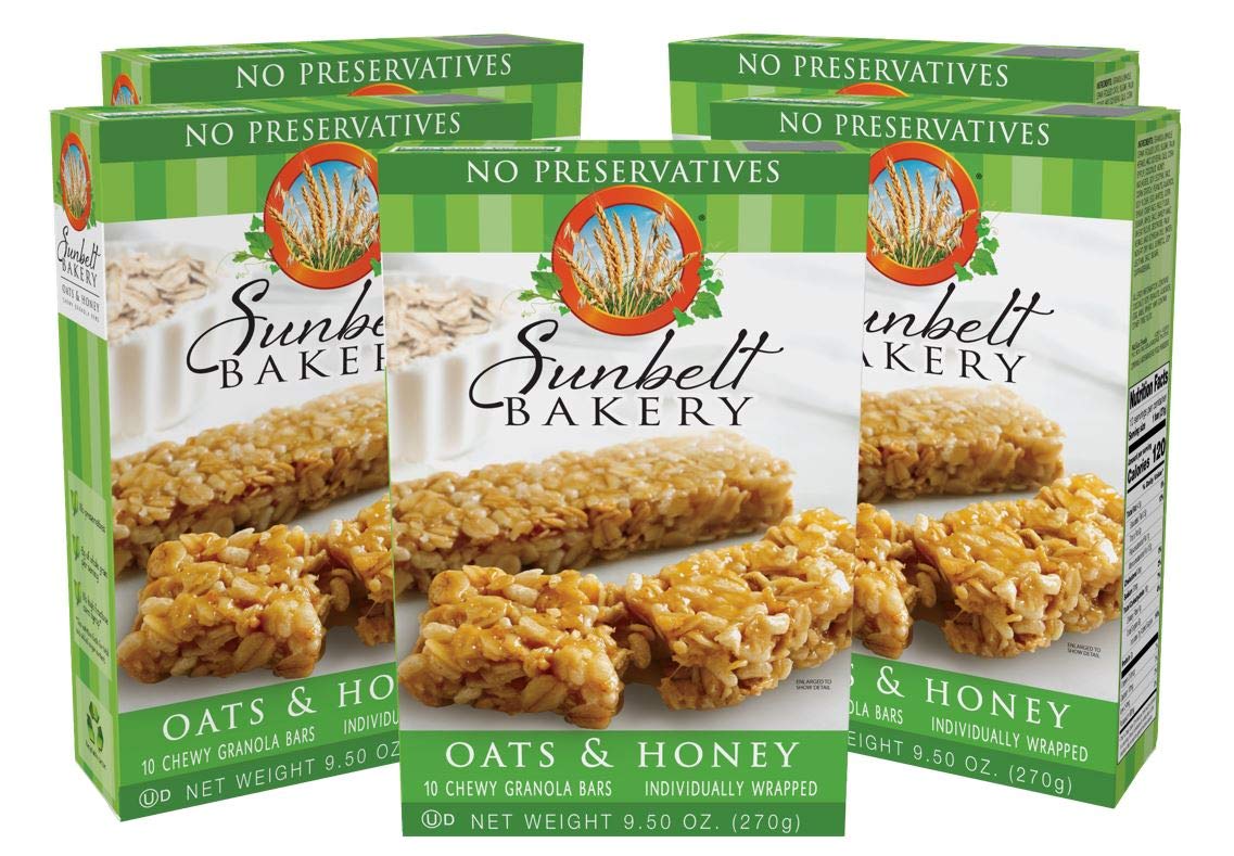 Sunbelt Bakery Oats & Honey Chewy Granola Bars, 50 Count (Pack of 5), Model 03107