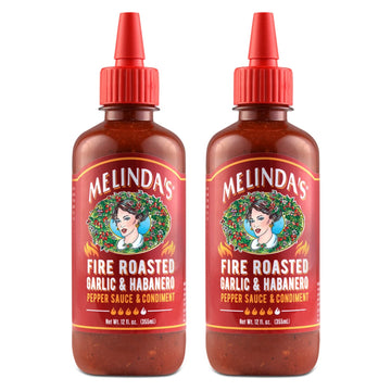 Melindas Fire Roasted Garlic & Habanero Hot Sauce - Craft Hot Sauce With Slow Roasted Garlic, Roasted Habanero Peppers, Lime Jui