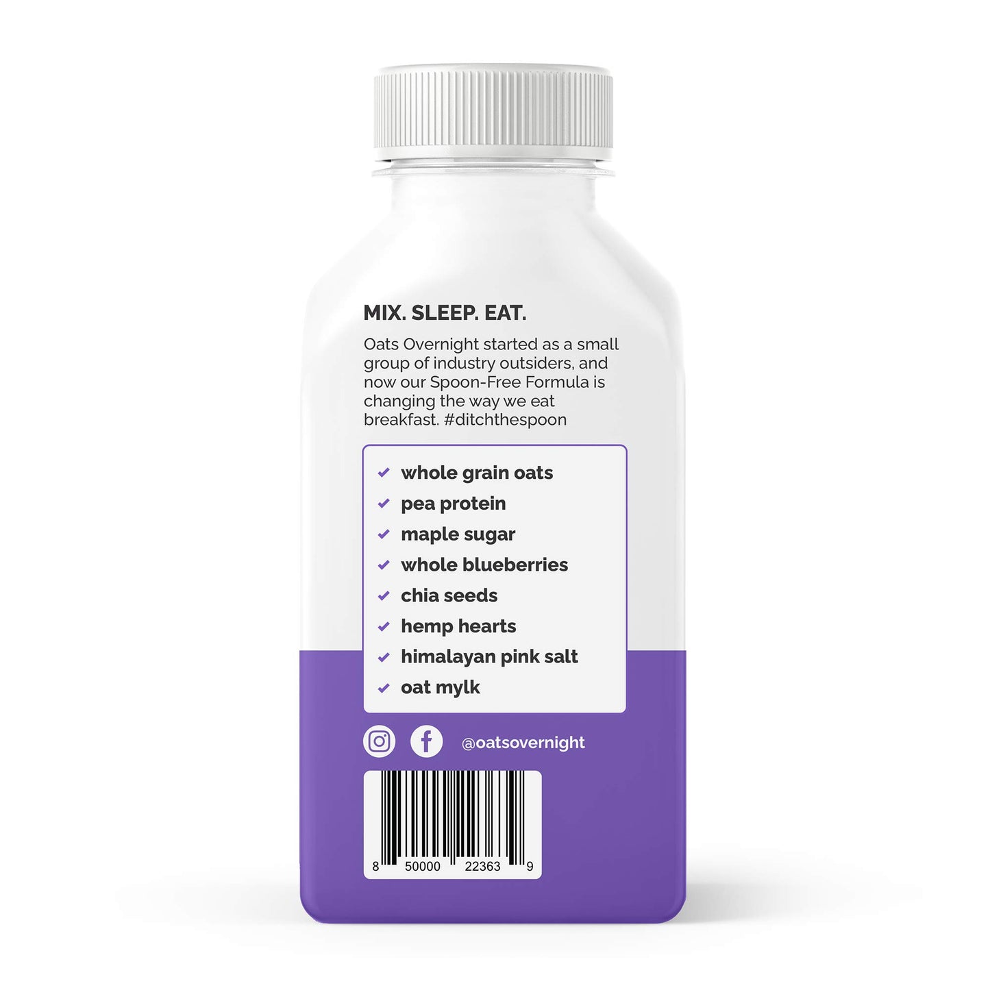 Oats Overnight Blueberry Muffin Bottled Shake - Gluten Free, Non-GMO, Vegan Friendly Breakfast Meal Replacement Shake with Powde