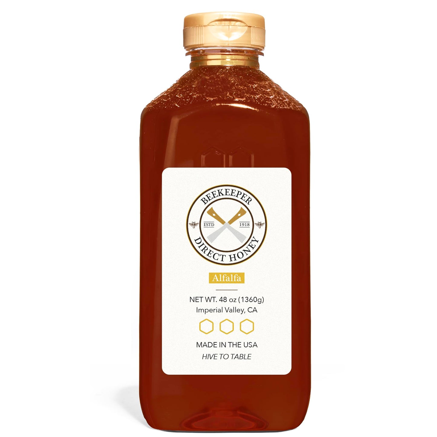 Beekeeper Direct Unfiltered Honey - Real Raw Alfalfa Honey - All Natural Non-GMO Pure Gourmet Honey - Local California Honey (3l