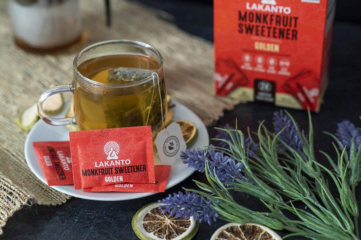 Lakanto Golden Monk Fruit Sweetener With Erythritol Packets - Raw Cane Sugar Replacement, Zero Net Carbs, Zero Calorie, Sweeten
