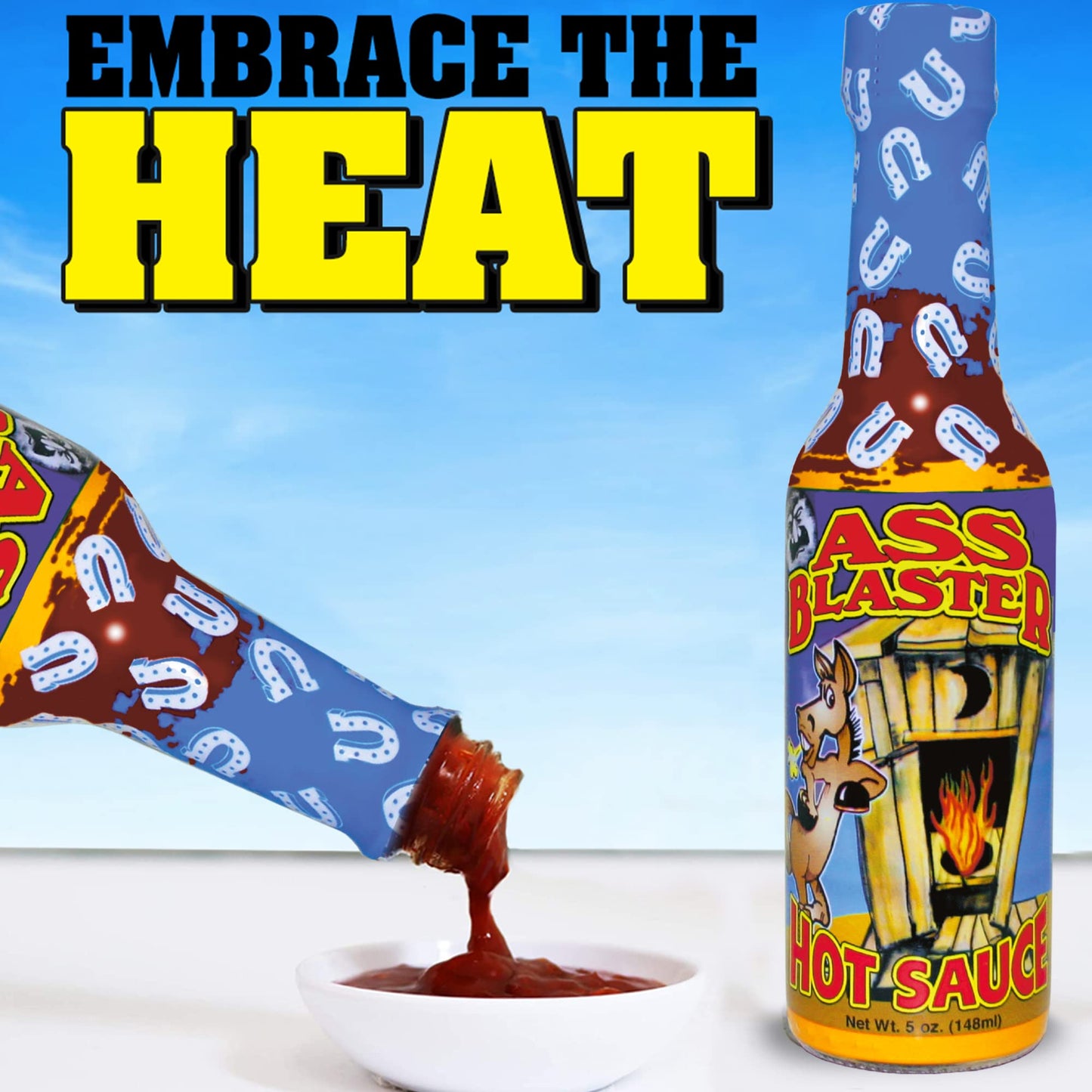 ASS BLASTER Premium Gourmet Hot Sauce - Habanero Gift Set, 148 ml, Outhouse Box, Perfect for Spicy Food Lovers