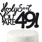 49 Birthday Cake Toppers-Black Glitter, Funny 49Th Cake Topper For Men,49 Cake Topper For Women, 49Th Birthday Decorations,49Th