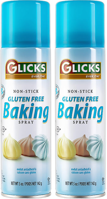 Glicks Gluten Free Baking Spray Oil, Non-Stick Cooking Spray, 5 oz (2 Pack), Kosher