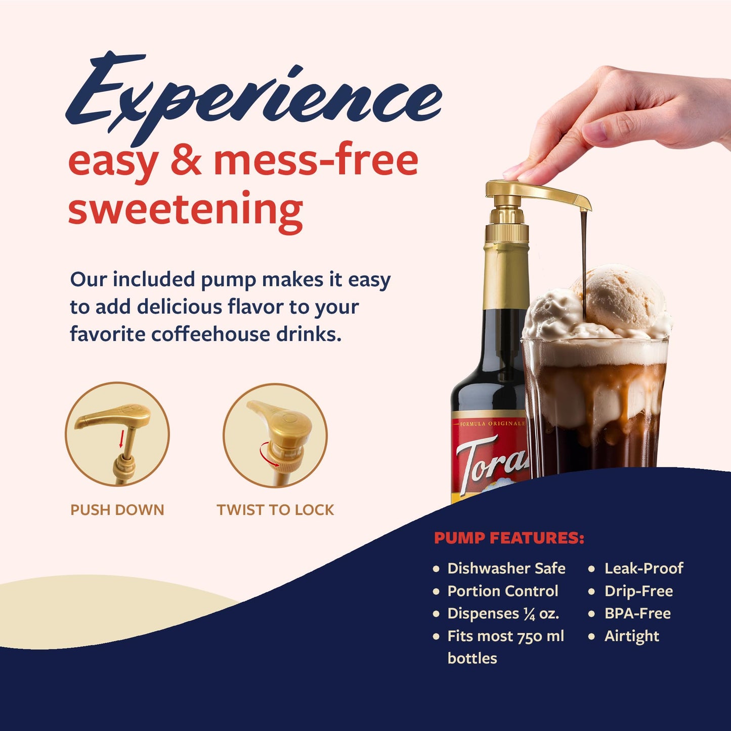 Torani Classic Root malt-inspired Syrup for Drinks, Glass Bottle with Pump, 25.4 Fl Oz