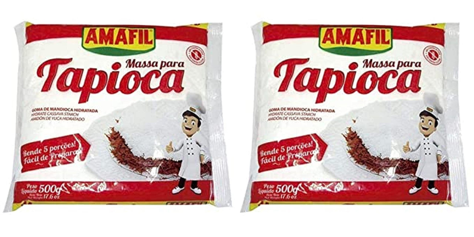 Amafil Flour 500G 17.6Oz Massa Para Pack, Tapioca, 17.5 Ounce, (Pack Of 2)
