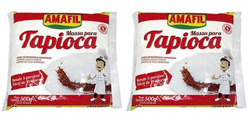 Amafil Flour 500G 17.6Oz Massa Para Pack, Tapioca, 17.5 Ounce, (Pack Of 2)