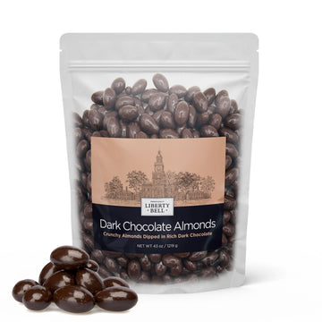 Liberty Bell Dark Chocolate Covered Almonds, 43 Ounce Bag