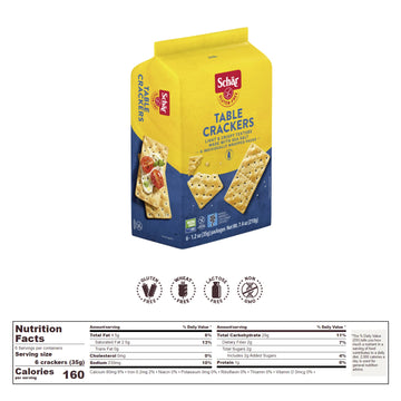 Schar - Table Crackers - Certified Gluten Free - No Gmo'S, Lactose, Or Wheat - (7.4 Oz) 1 Pack
