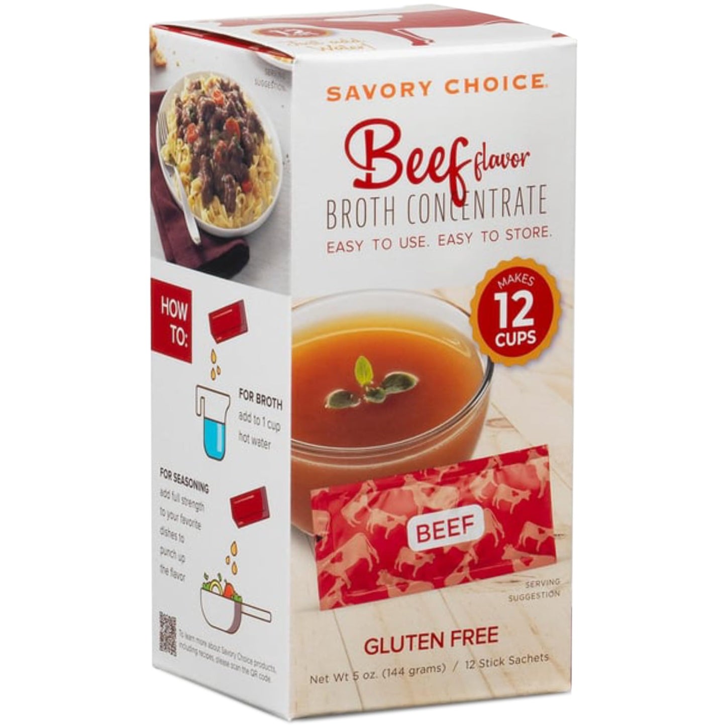 Savory Choice Liquid Beef Broth Concentrate, 5.1 Ounce Box
