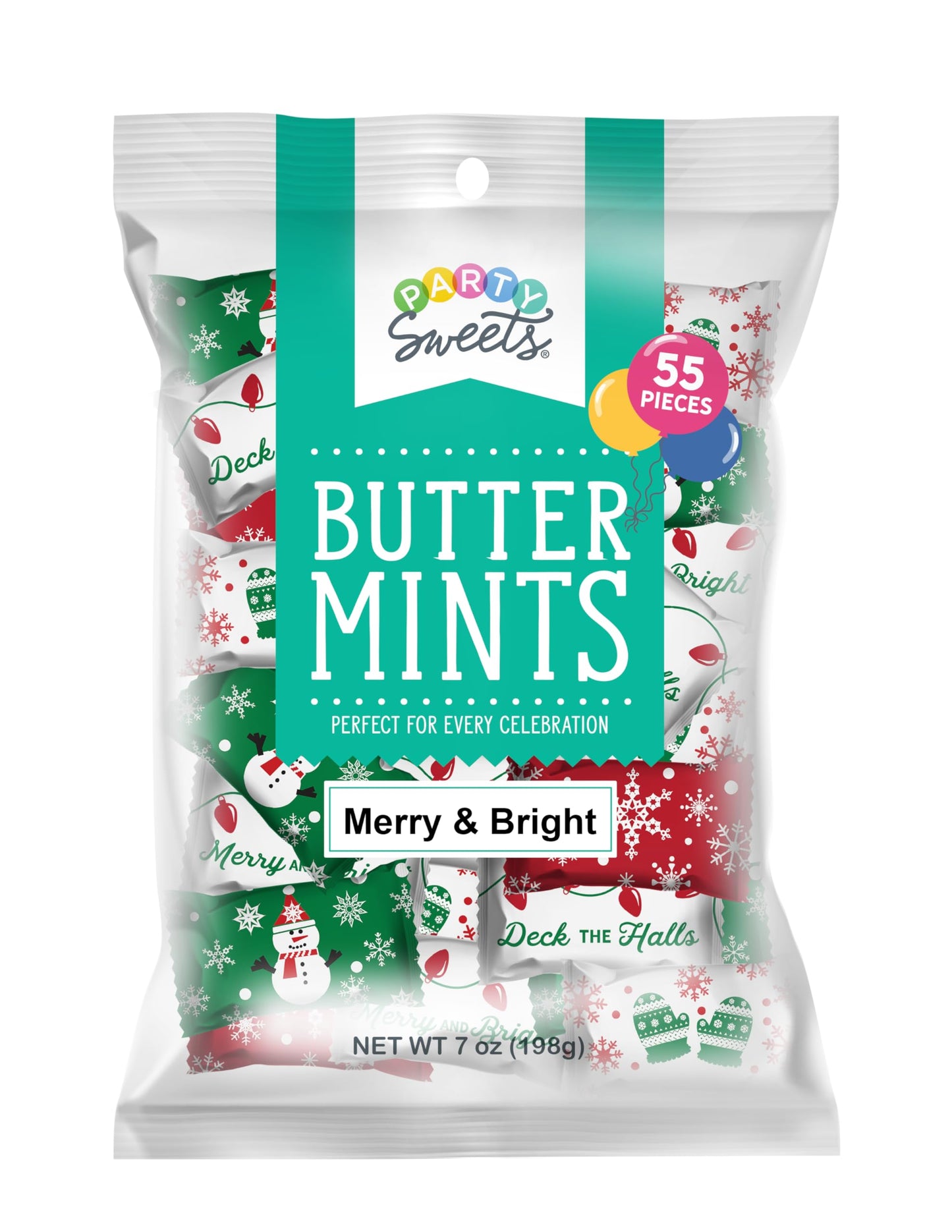 Party Sweets Holiday Themed Buttermints - 7 oz. Bags (Merry & Bright, 7 oz. Bag (Pack of 6) 300 pieces)