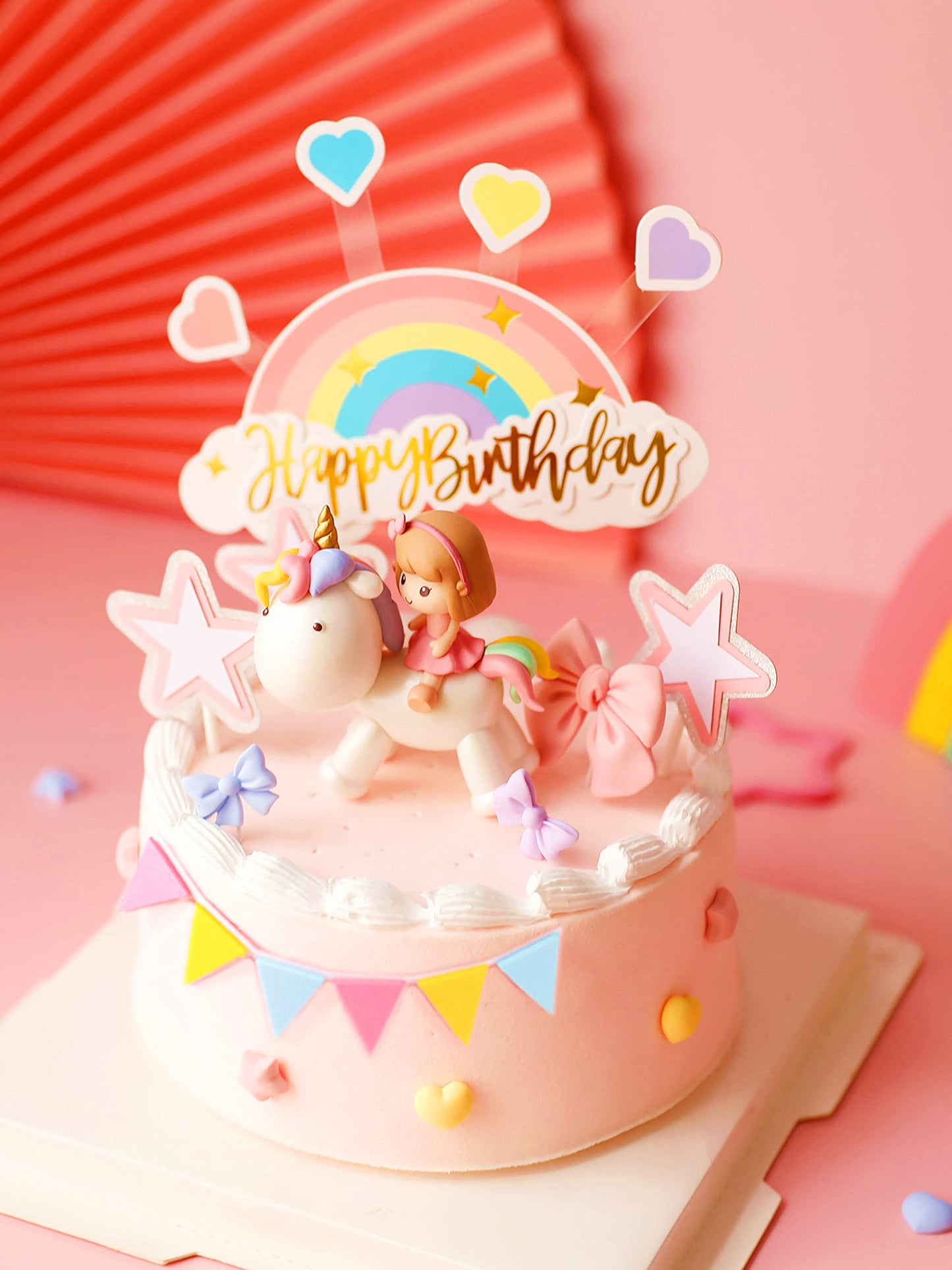 Jevenis Magical Unicorn Cake Decoration Girls Unicorn Birthday Decoration Rainbow Cake Topper Unicorn Party Favors Rainbow Birth