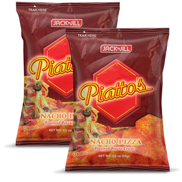 Jack'N Jill Piattos Flavored Potato Crisps 2.8 Oz Nacho Pizza Flavored (Pack Of 2)