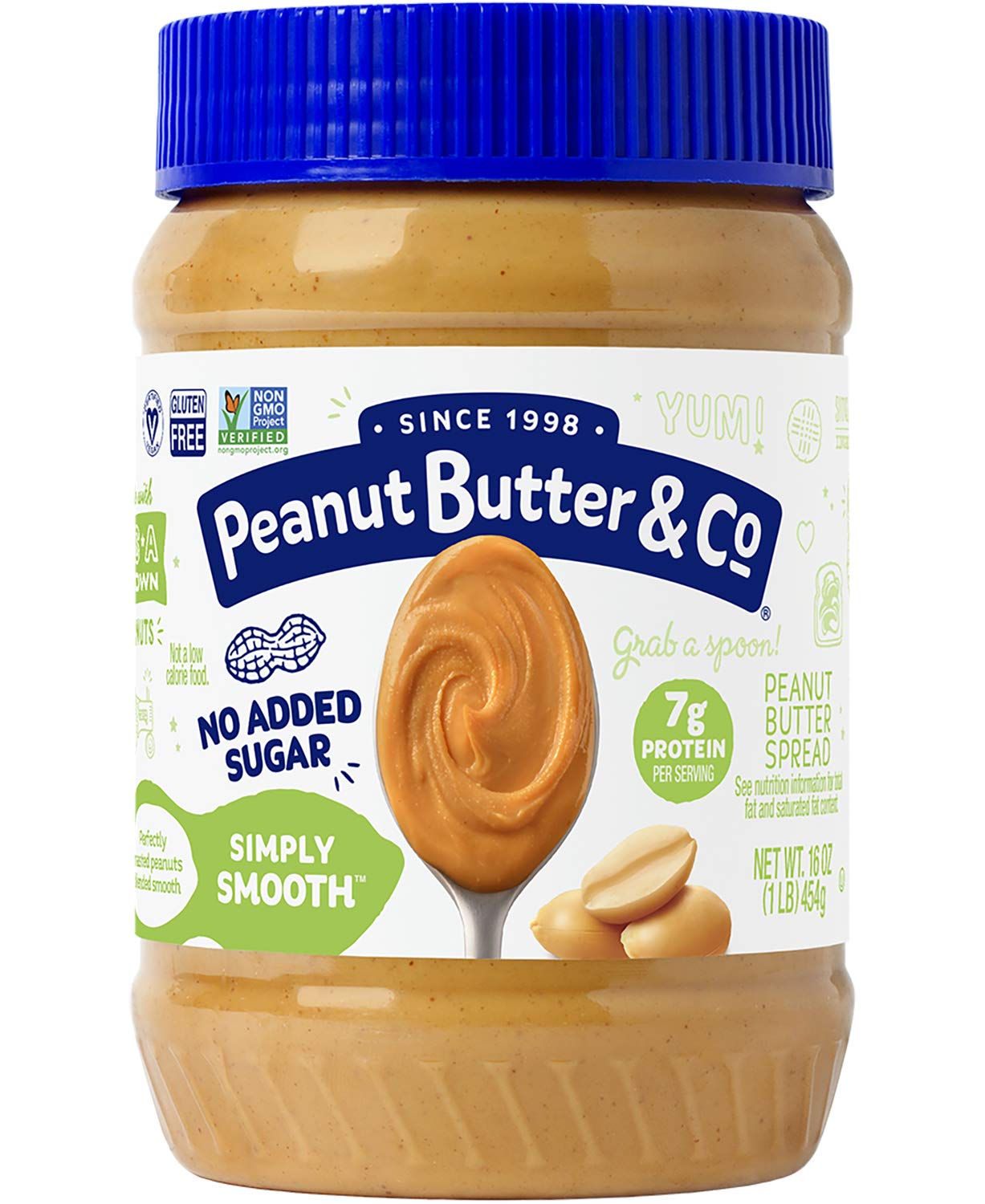 Peanut Butter & Co. Simply Smooth Peanut Butter, Non-Gmo Project Verified, Gluten Free, Vegan, 16 Oz, Pack of 3, 48 oz. Value Pa