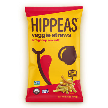 HIPPEAS Veggie Straws + Sour Cream & Onion | 3.75 Ounce | Vegan, Gluten-Free, Crunchy, Protein Snacks