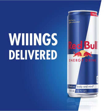 Red Bull Energy Drink, 12 Fl Oz, 24 Pack (4x6), with Caffeine, Taurine & B Vitamins, Red, Model: BinZanon