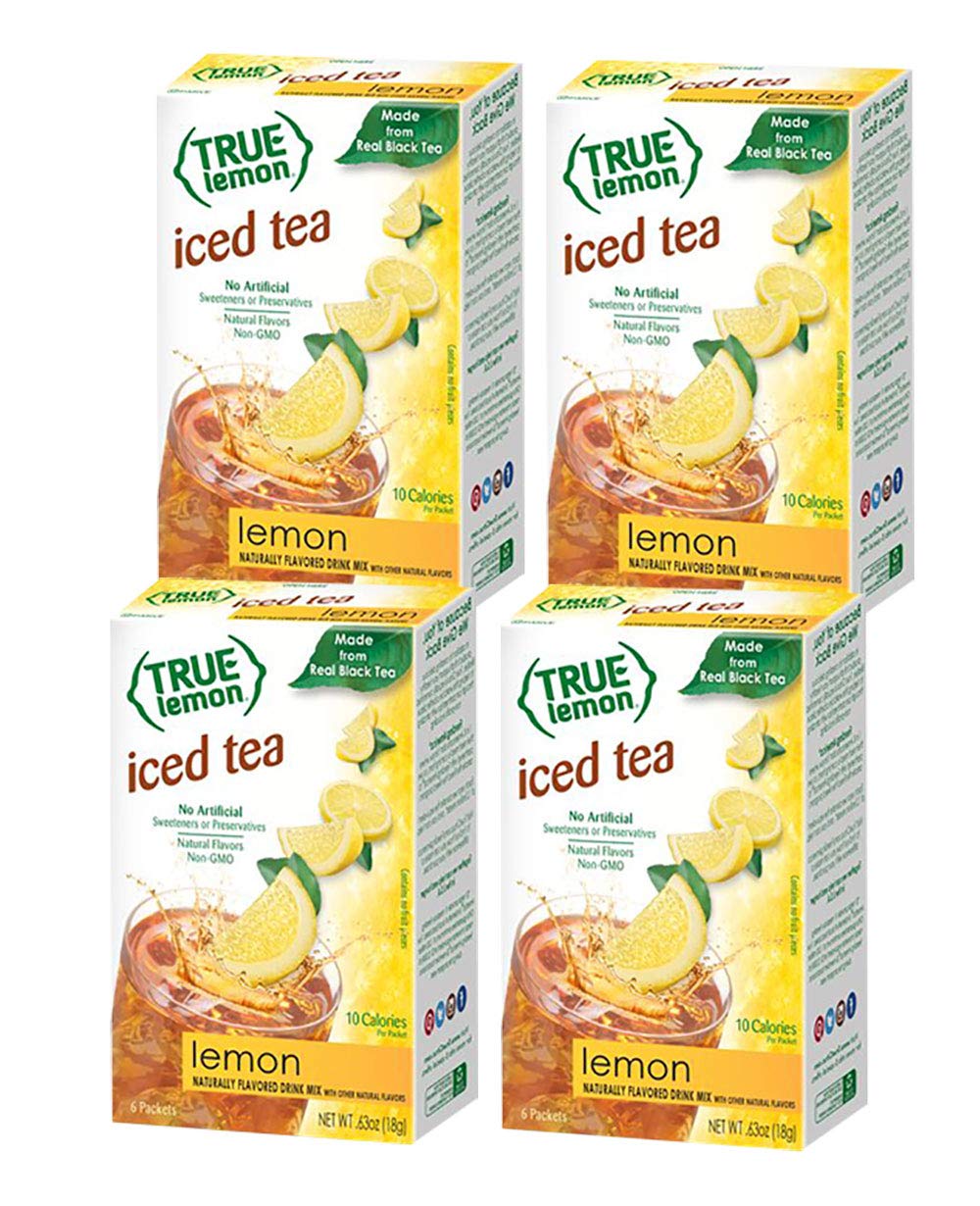 True Citrus Lemon Iced Tea Mix - Instant Powdered Drink Packets, 6 Count (Pack of 4)