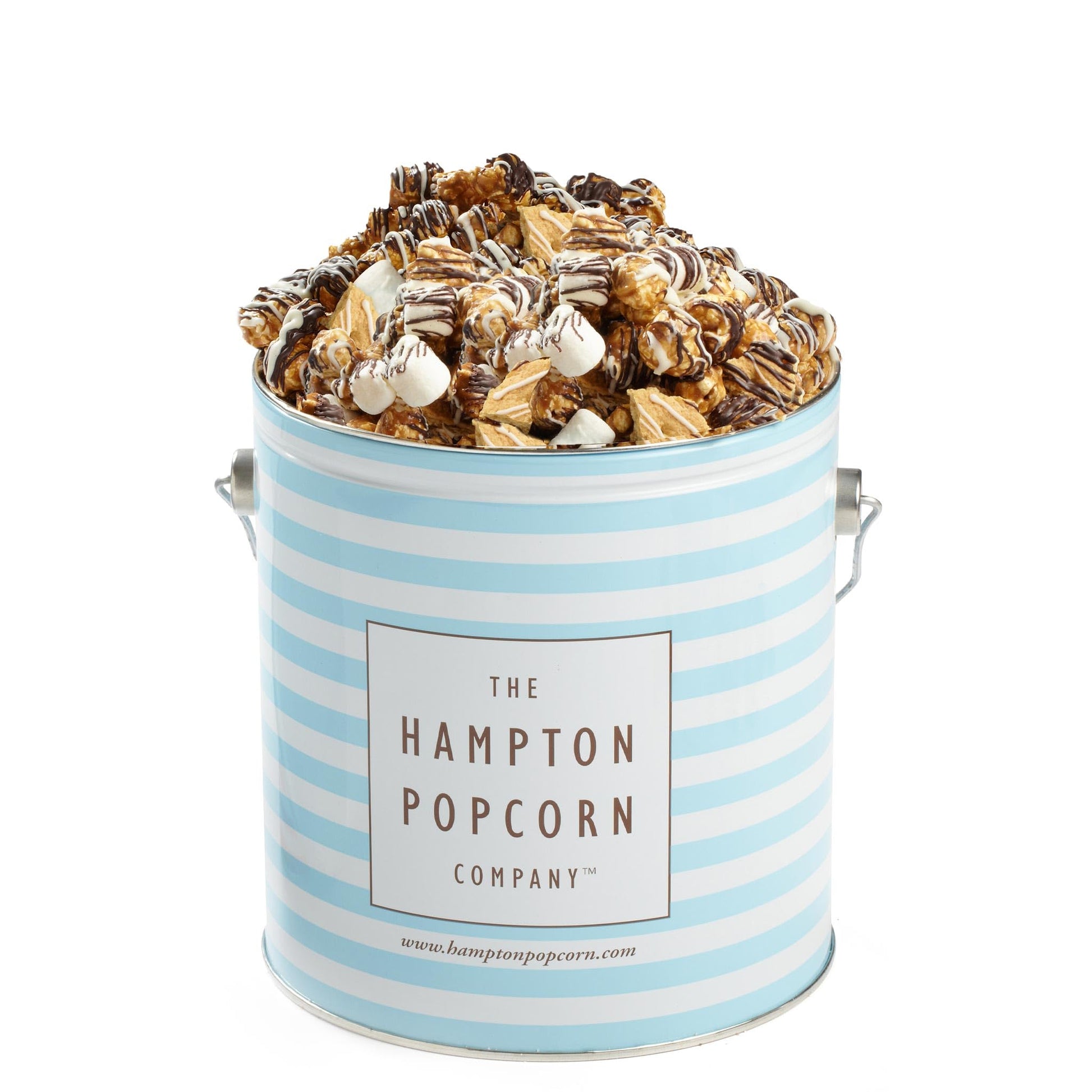 S'mores Popcorn Tin, 26 Ounce (1 Gallon Tin), Birthday Gifts, The Hampton Popcorn & Candy Company