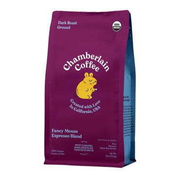 Chamberlain Coffee Fancy Mouse Espresso Blend - Extra Bold, Dark Roast Ground Coffee Beans With Notes Of Sweet Caramel, Dark Cho