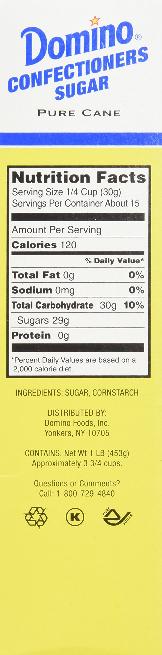 Domino Confectioners 10-x Powdered Sugar, 1 Pound Box (Pack of 2)