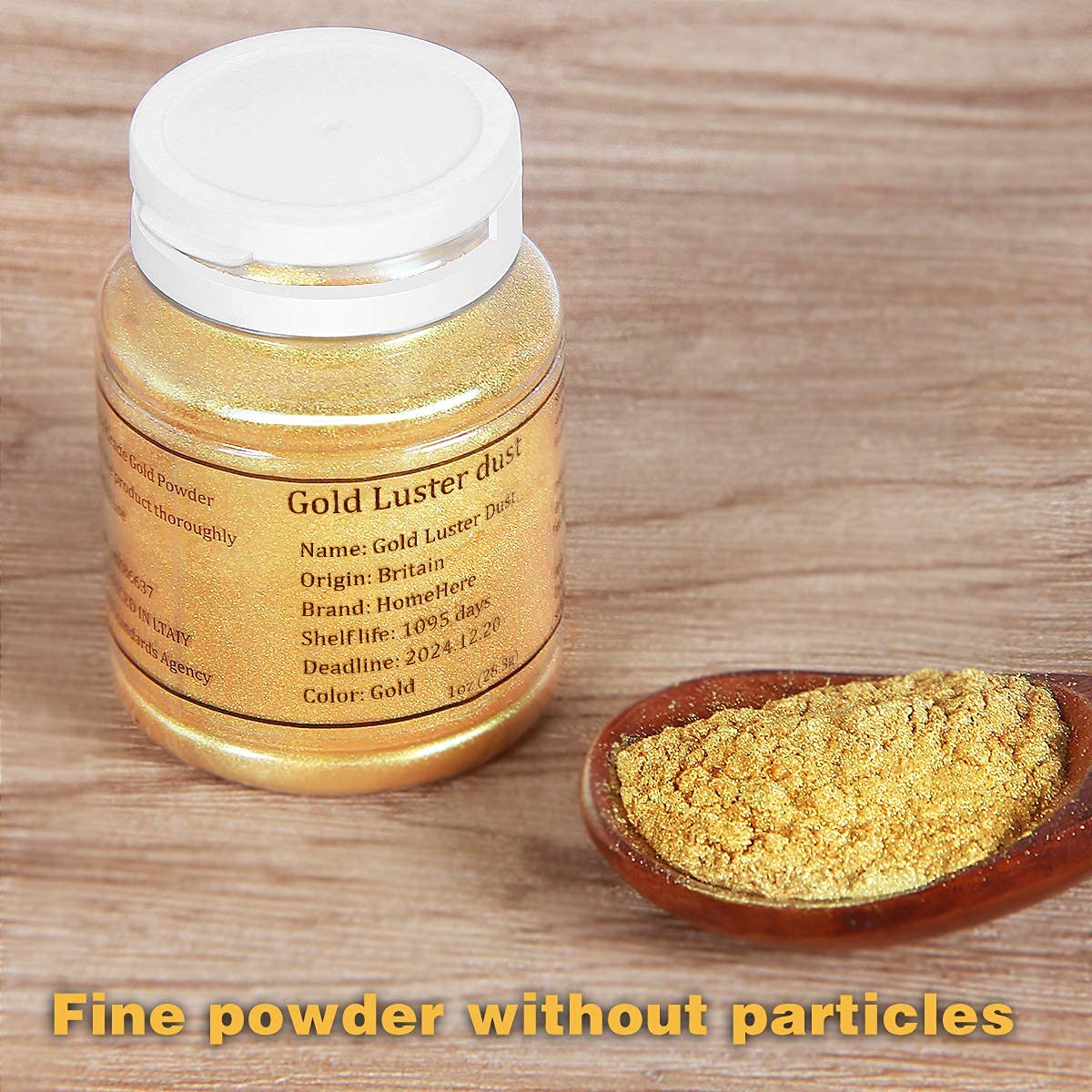 HomeHere Edible Cake Dust, Golden Luster Powder, 1oz/28.3g, Perfect for Baking and Decorating