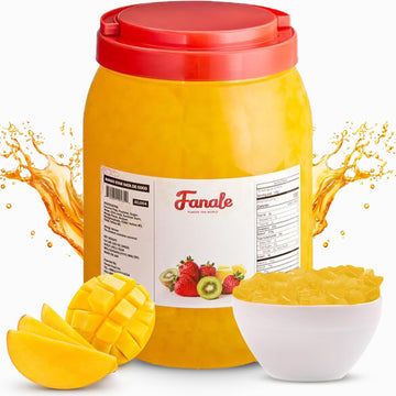 Fanale Coconut Jelly Topping for Bubble Tea, 8.3 lb, Mango Flavor