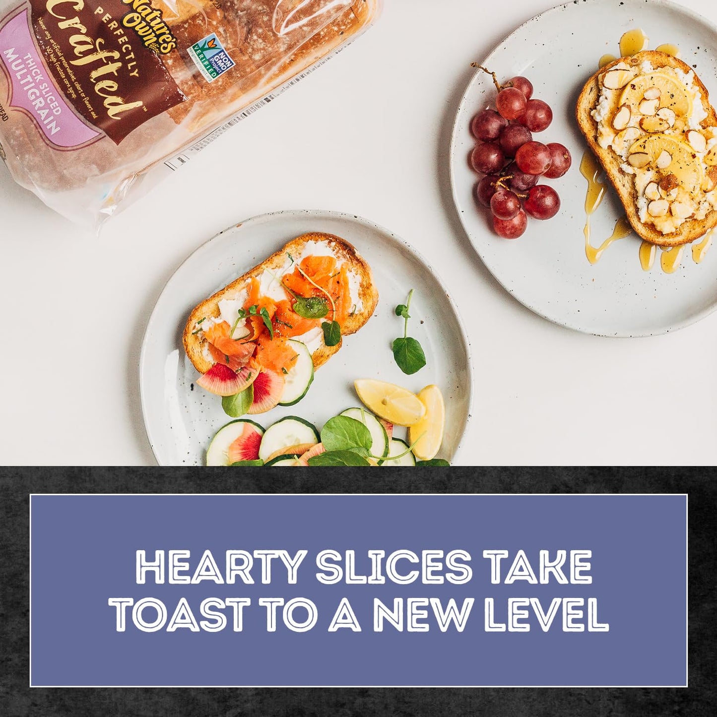 Natures Own Perfectly Crafted Multigrain Bread, Thick Sliced Non-GMO Sandwich Bread, 22 oz Loaf