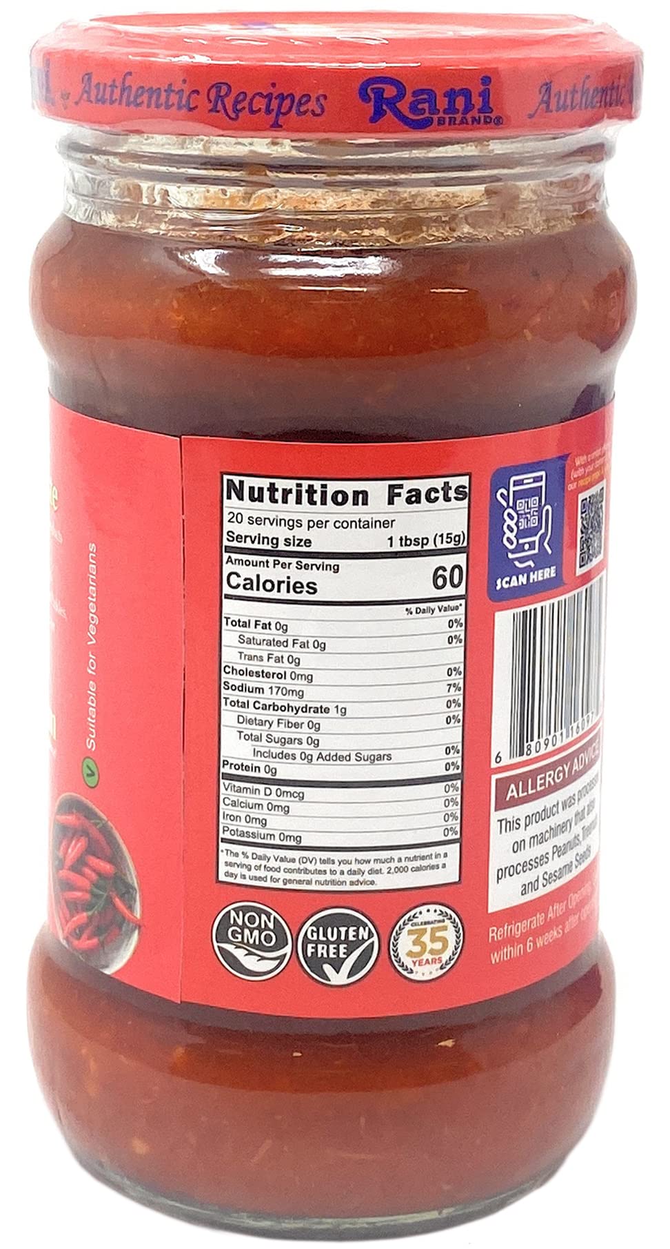 Rani Red Chilli Cooking Paste 10.58Oz (300G) Glass Jar, Pack Of 5+1 Free ~ Vegan | Gluten Free | Non-Gmo | No Colors | Indian Origin