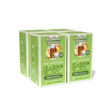 Southern Breeze Cold Brew Sweet Tea Apple Cinnamon Iced Tea with Black Tea and Zero Carbs Zero Sugar, 20 Individually Wrapped Te
