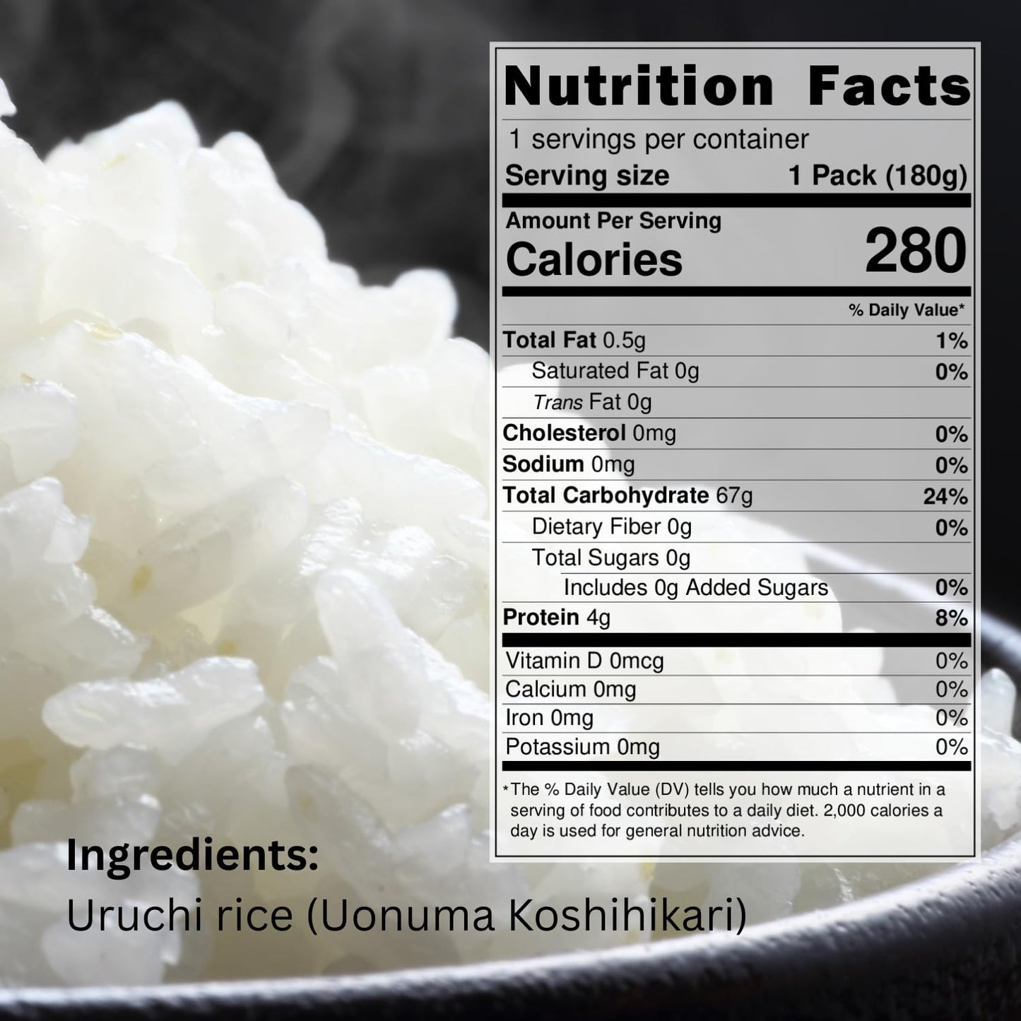 Takano Koshihikari Rice, Instant Cooked Rice, Microwave Rice, White Rice,Sushi Rice, Microwavable Rice, Premium Quality, Gluten