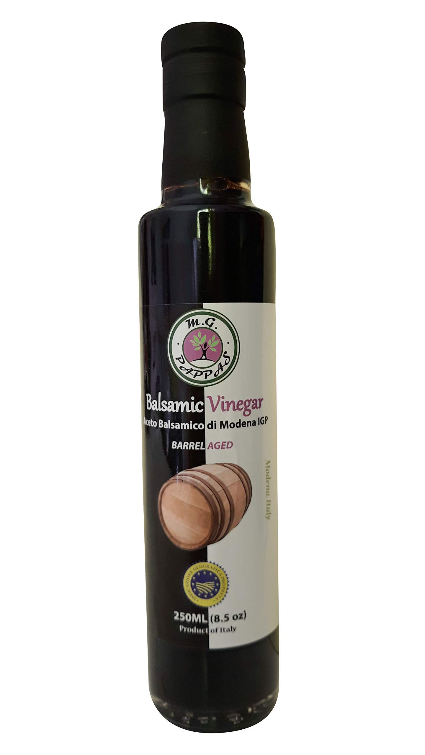 M.G. PAPPAS Balsamic Vinegar - Gourmet Italian Vinegar, 8.5 Fl Oz (250ml), No Preservatives, No Added Sugar, No Additives