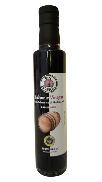 M.G. PAPPAS Balsamic Vinegar - Gourmet Italian Vinegar, 8.5 Fl Oz (250ml), No Preservatives, No Added Sugar, No Additives