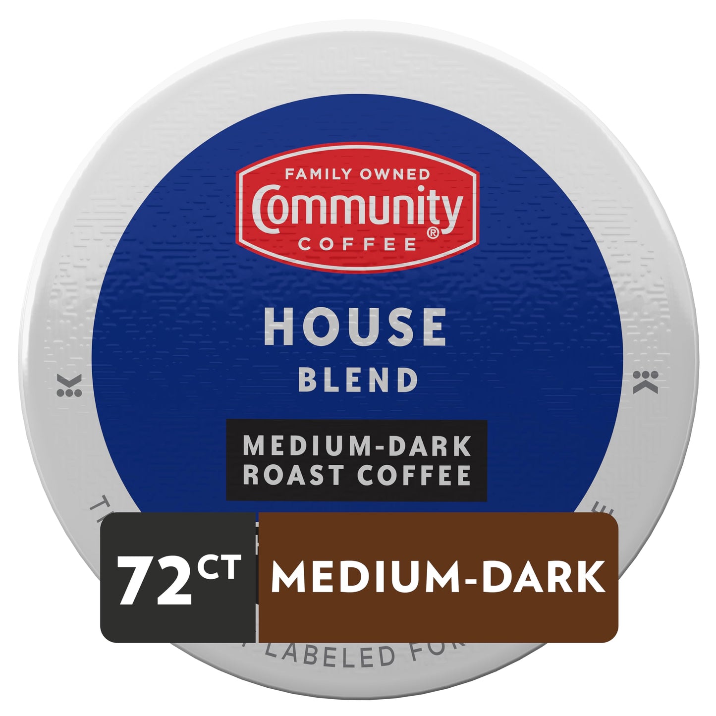Community Coffee House Blend Coffee Pods, Medium Dark Roast, 72 Count, Compatible with Keurig 2.0, Natural